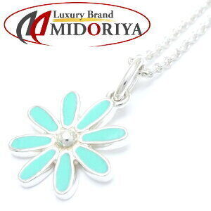 Tiffany Co Daisy Necklace Flower Motif Blue Sterling Silver Enamel
